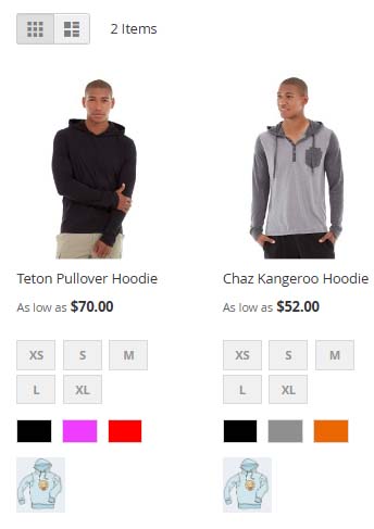 brand page on frontend