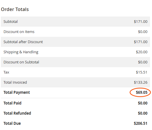 Magento 2 Payment Totals