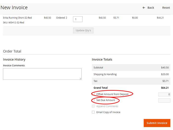 Creating New Invoice