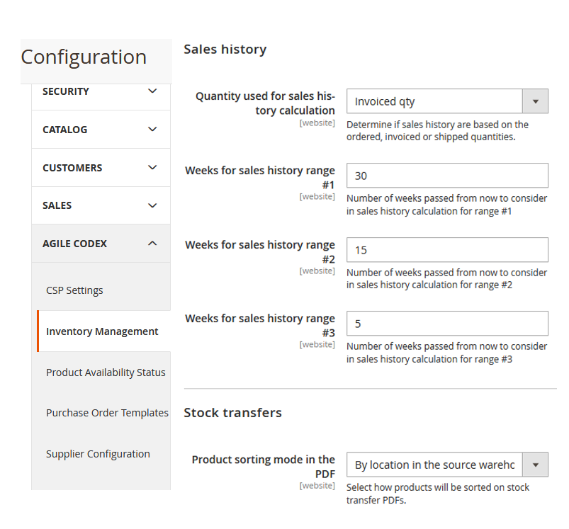Magento 2 Inventory Configuration